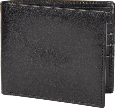 

Blackberrys Men Formal Black Genuine Leather Wallet(8 Card Slots)
