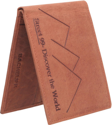 

BACHELOR Men Casual Tan Genuine Leather Wallet(8 Card Slots), Brbc50