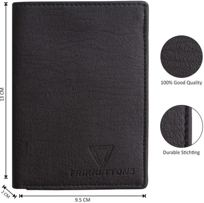 

FRIKKETTONS Men Black Genuine Leather Wallet(8 Card Slots)