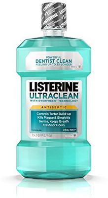

Listerine Ultraclean Oral Care Antiseptic Mouthwash with Everfresh Technology to Help Fight Bad Breath, Gingivitis, Plaque and Tartar, Cool Mint, 1.5 l Antiseptic Liquid(1.5 L)