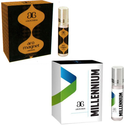 

Arochem Set of 2 Aro Magnet And Millennium Attar ithar concentrated perfume free from alcohol - 6ml Floral Attar(Amber)
