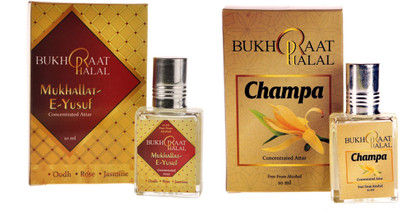 

RACKDACK Bukhraat Halal Oriental Treat Alcohol free Champa & Mukhallat-E-Yusuf Floral Attar(Musk Arabia)