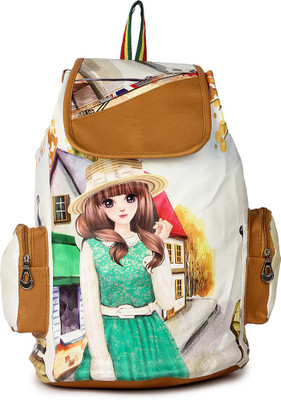 

crezy collection waterproof bagpack for girls 5 L Backpack(Multicolor), Tan