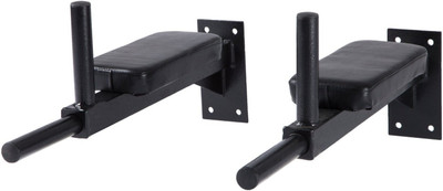 

IBS Steel Rod Door Bar Chin Gym Wall Mounted Dip Station Knee Bars Leg Raise Pull-up Bar(Black)