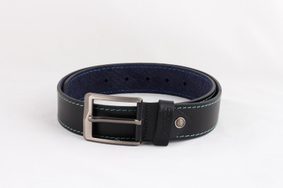 

Induspolo Men Black Genuine Leather Belt, Black;green