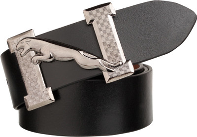 

Styles Creation Men Party Black Genuine Leather Belt, Black;silver