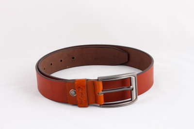 

Induspolo Men Orange Genuine Leather Belt, Rust