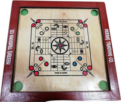 

TryViz Matte Finish Premium Wooden Carrom Board of Size 20(Beige and Black) Board Game