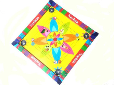 

Qweezer ( 50 X 50 CM ) CARROM BOARD & ludo GAME with [ free carrom board power ] 50 cm Carrom Board(Multicolor)