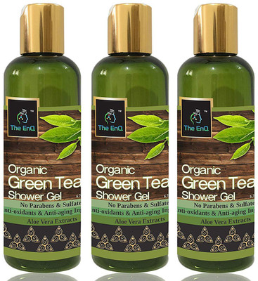 

The EnQ Organic Green Tea Shower Gel 200ml / 6.76 fl.oz - Paraben & Sulfate free Shower gel for men & women Pack of 3(200 ml, Pack of 3)