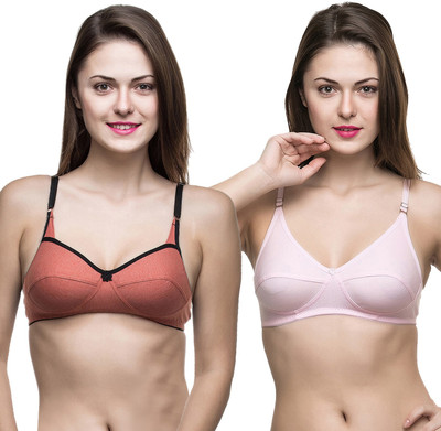 Docare Women Full Coverage Non Padded Bra(Red, Pink)