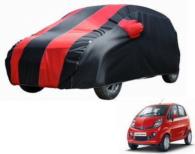 Fit Fly Car Cover For Tata Nano (With Mirror Pockets)(Black, Red)