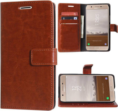 Flocculent Flip Cover for Samsung Galaxy J2 Pro(Brown, Pack of: 1)