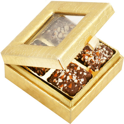 

Ghasitaram Gifts Chocolates- Golden Small English Brittle Chocolates Box Brittles(500 g)