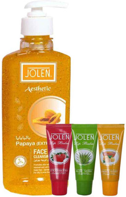 

Jolen Aesthetic Papaya face care With Lip Balm(Set of 4)