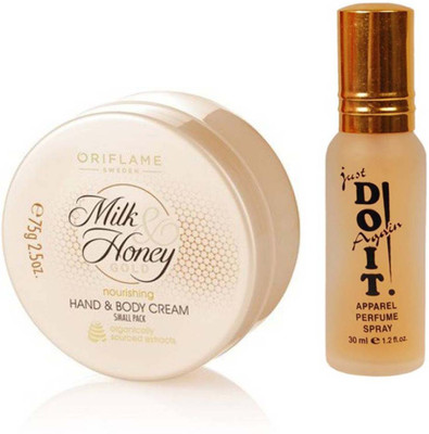 

Oriflame Sweden Gold Nourishing Hand & Body Cream Small Pack (75 g) with one do it perfume 30 ml(Set of 2)