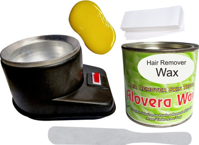 

UDAK HAIR REMOVAL SKIN TOUCH WAXING KIT COMBO OF BLACK WAX HEATER + 550G HERBAL ALOVERA WAX + SPONGE + 50 WAX STRIPS + KNIFE(Set of 5)