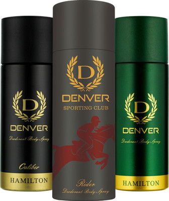 

Denver Hamilton, Caliber & Rider Combo Deodorant Spray - For Men(495 ml, Pack of 3)