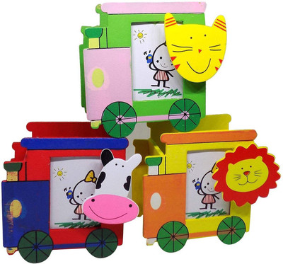 

EKAN 1 Compartments wooden pen stand with photo frame(Multicolor)