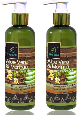 

The EnQ Aloe vera & Moringa Hydrating Facial Gel 200ml/6.76 fl.oz - Paraben free - Skin Hydrating Gel, Moisturizer, anti-acne gel Pack Of 2 Face Wash(200 ml)
