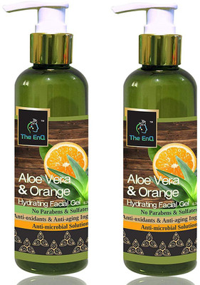 

The EnQ Orange & Aloevera Hydrating Facial Gel 200ml/6.76 fl.oz - Paraben free refreshing facial gel - Skin Hydrating Gel, Moisturizer, anti-acne gel Pack Of 2 Face Wash(200 g)