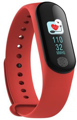

IBS M3 PLUS IP67 Waterproof Blood Pressure Sleep Heart Rate Wristband Pedometer Fitness Band(Red, Pack of 1)