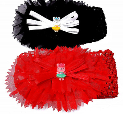 

Proplady Combo Floral Cutwork Baby (2 piece set) Head Band(Red, Black)