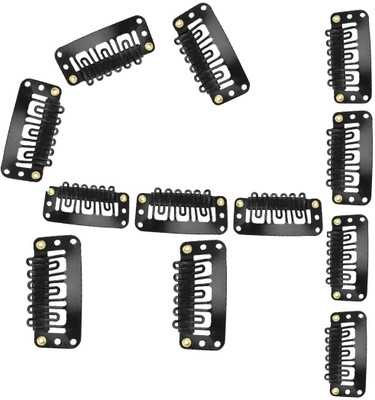 

JAGTEK Hair Extension U SHAPE Clips 12 pcs, Hair Toupee Clips, Hair Patch Clips, Hair Extension Clips, hair Attachment Clips, Hair Bonding Clips For Men & Women, Black Hair Clip(Black)