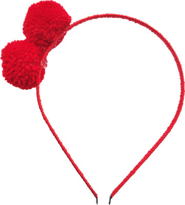 

MRUVA Hair Accessories Pom Pom Balls Hairband For Girls - Red Hair Band(Red)