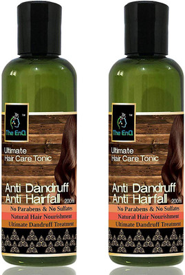 

The EnQ Hair Care Tonic Anti Dandruff Ultimate Anti Hairfall 100% Natural made from Organic Extracts for Men & Women - 200Ml Pack Of 2(200 ml)