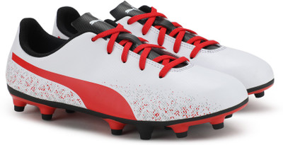 

Puma Boys & Girls Lace Football Shoes(White, White-flame scarlet-black