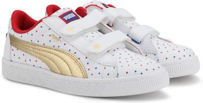 

Puma Girls Velcro Sneakers(White, White-team gold