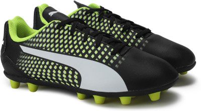 

Puma Boys & Girls Lace Football Shoes(Black, Black-white-safety yellow