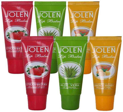 

Jolen Lip Care Combo Pack( Strawberry, Lemon & Honey, Aloe-Vera)(Pack of: 6, 54 g)