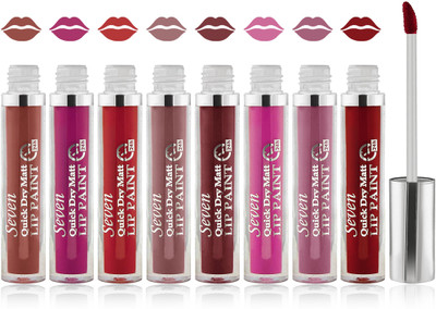 

Seven seas cosmetics makeup 24 h lip paint quick dry matte liquid lipstick set of 8(multicolor 4)