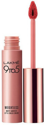 

Lakme 9 to 5 Weightless Matte Mouse Lip and Cheek Color Scarlet Plume(Scarlet Plume)