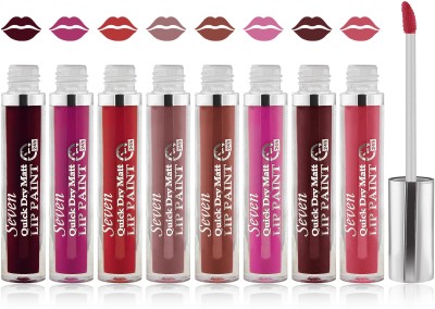 

Seven seas cosmetics makeup 24 h lip paint quick dry matte liquid lipstick set of 8(multicolor 5)