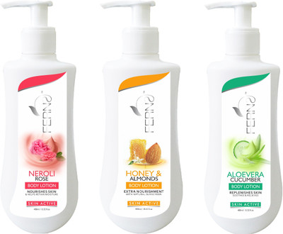 

Ferns Neroli Rose + Honey & Almonds + Aloevera Cucumber Body Lotion(400 ml)