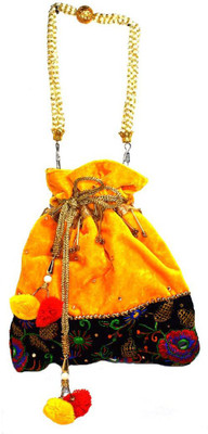 

Saffronworld Hand made Valvet Potli-01 Potli(Yellow)