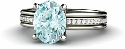 

JEWELBAY Sterling Silver, Silver Cubic Zirconia, Swarovski Zirconia Platinum Plated Ring