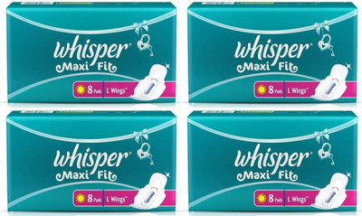 

Whisper Maxi fit 8 pads large wings Sanitary Pad(Pack of 8)