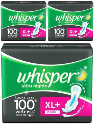 

Whisper Ultra nights XL+ pads Sanitary Pad(Pack of 3)