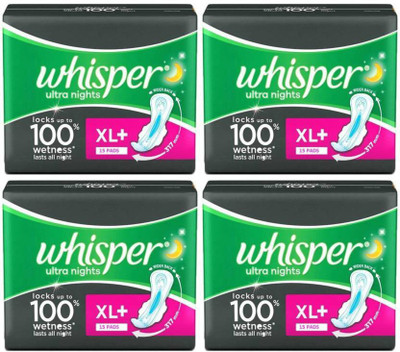 

Whisper Ultra nights 15 pads XL+ Sanitary Pad(Pack of 15)