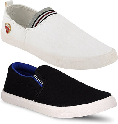 

Long Walk Casual Shoes Pack of 2 Slip On Sneakers For Men(Multicolor, White::blue