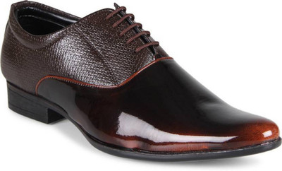 

De Loyon Shining Cherry Oxford PartyWear Formal Lace Up For Men(Brown