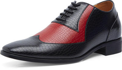 VETO Elevator Shoes Party Wear For Men(Black, Red