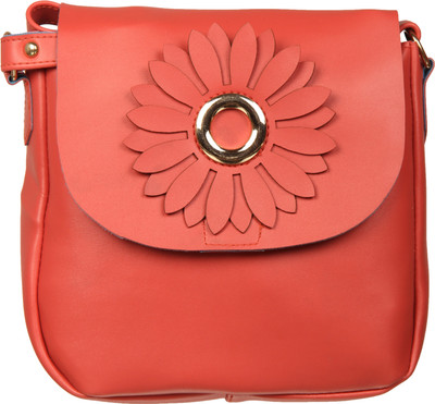 Alee Women Casual Red Leatherette Sling Bag