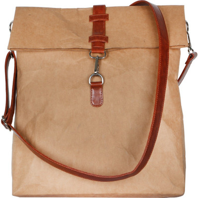 

Tryb Women Casual Beige Fabric Sling Bag