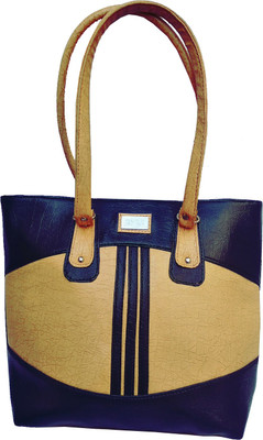 Fashion Global Women Casual Beige, Blue Synthetic Leather Shoulder Bag