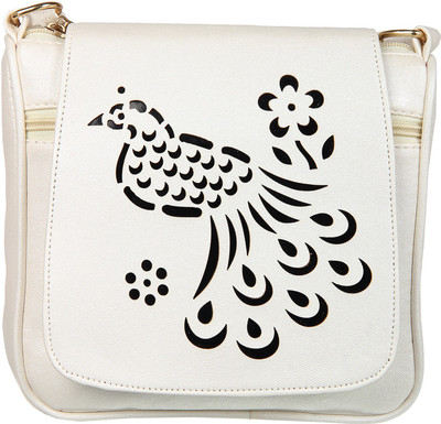 

Alee Women Casual White Leatherette Sling Bag